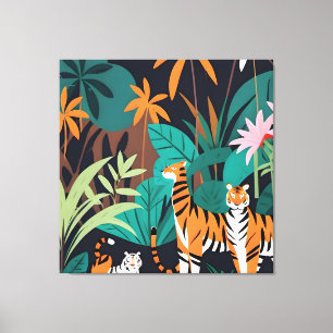 Tropical Tiger Trio Canvas Print