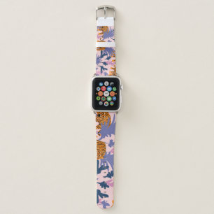 Tropical Tigers Jungle Vintage Pattern Apple Watch Band