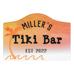 Tropical Tiki Bar Custom Door Sign