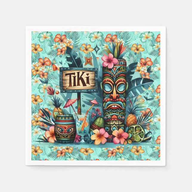 Tropical Tiki Bar Napkins (Front)