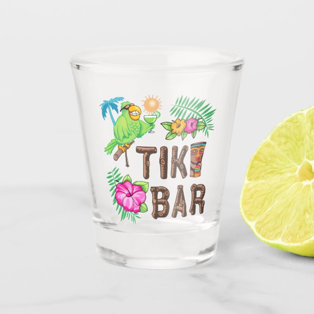 TROPICAL TIKI BAR SHOT GLASS (Front)