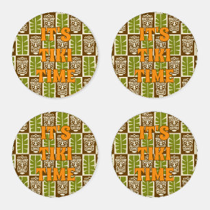 Tropical Tiki Bar Tiki Time Coaster Set