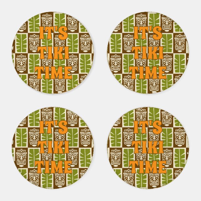 Tropical Tiki Bar Tiki Time Coaster Set (Set)