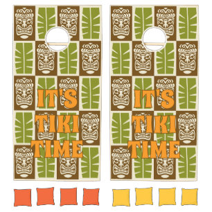 Tropical Tiki Bar Tiki Time Cornhole Set