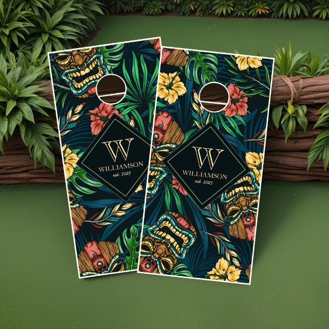 Tropical Tiki Beach House Cornhole Set (Tropical Tiki Beach House Cornhole Set)