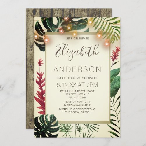 Tropical Tiki Lights BRIDAL SHOWER Invitation