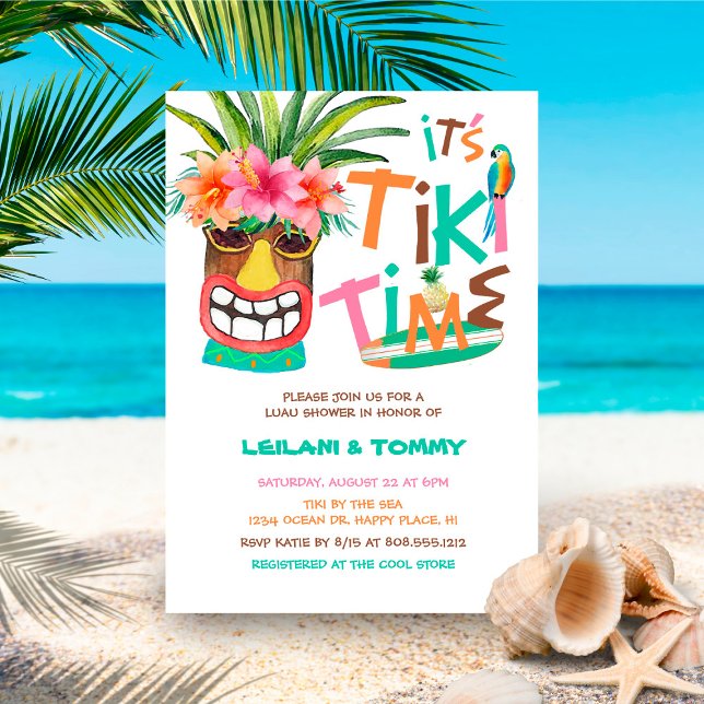 Tropical Tiki Luau Couples Shower Invitation (Creator Uploaded)
