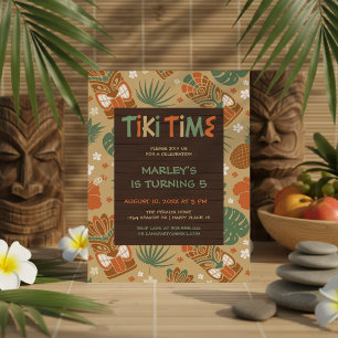 Tropical Tiki Party Birthday Invitation
