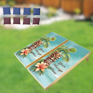 Tropical Tiki Party Cornhole Set