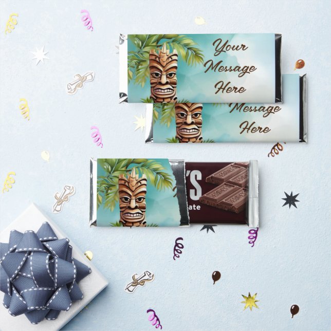 Tropical Tiki Party Hershey Bar Favors (Front)