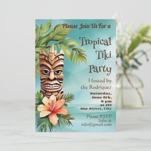 Tropical Tiki Party Invitation