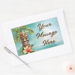 Tropical Tiki Party Rectangular Sticker