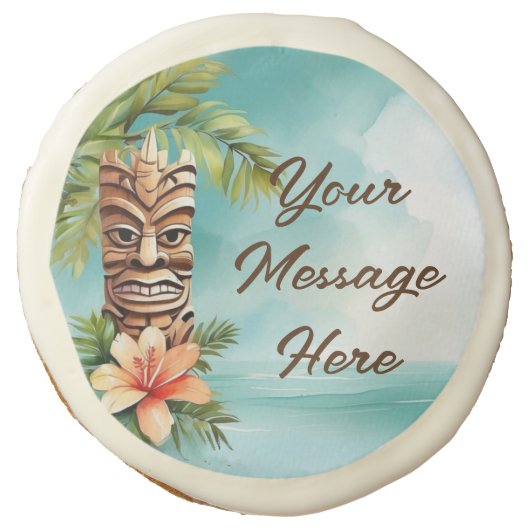 Tropical Tiki Party Sugar Cookie (Front)
