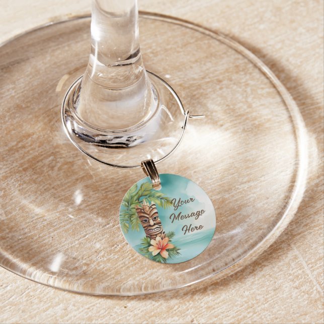 Tropical Tiki Party Wine Charm (In Situ)