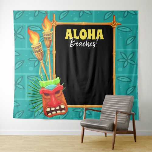 Tropical Tiki Summer Luau Party Photo Backdrop