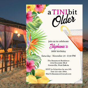 Tropical Tini Bit Older Martini 30th birthday Invitation