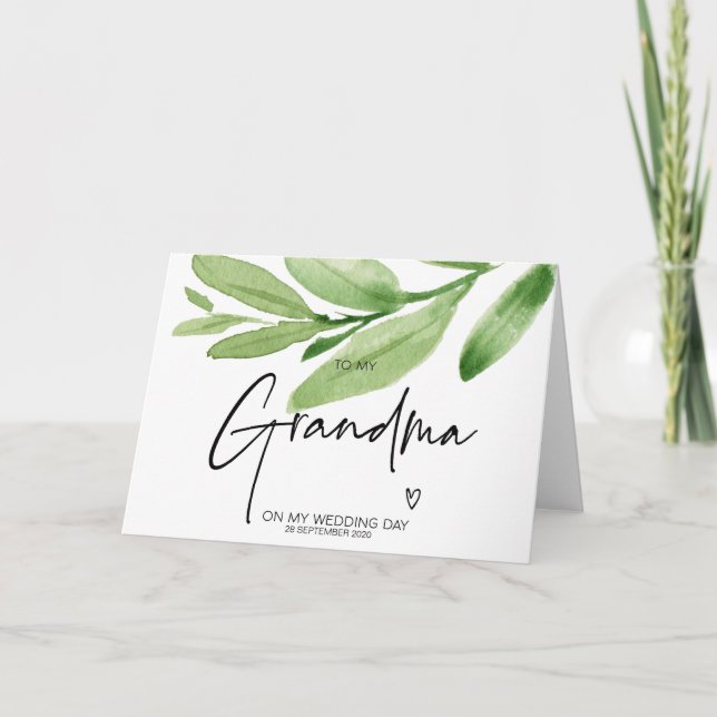 Tropical To My Grandma My Wedding Day Grandmother Card (Front)