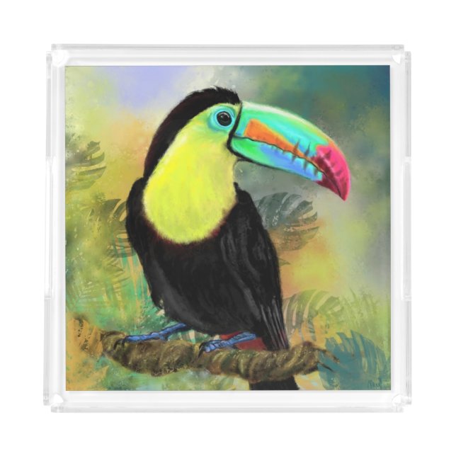 Tropical Toco Toucan Acrylic Tray (Front)