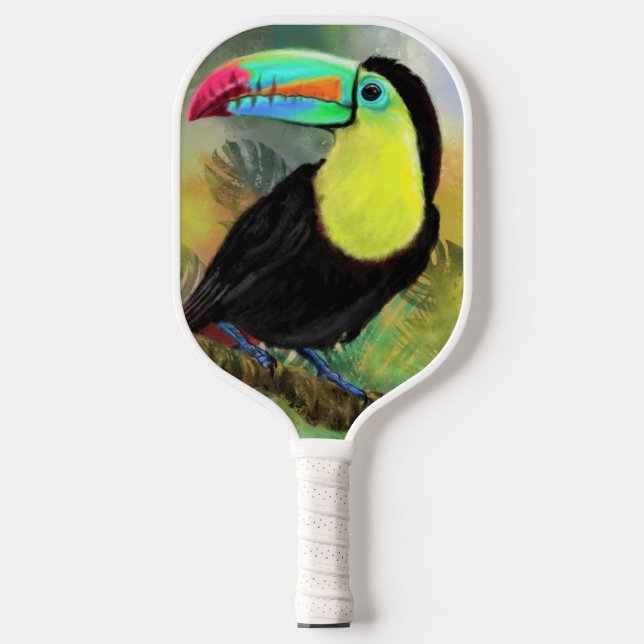Tropical Toco Toucan Bird Pickleball Paddle (Front)