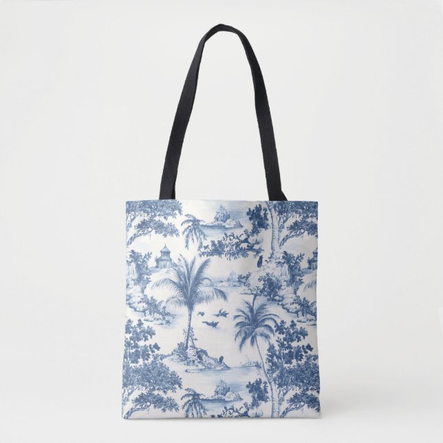 Tropical Toile De Jouy Tote Bag (Front)