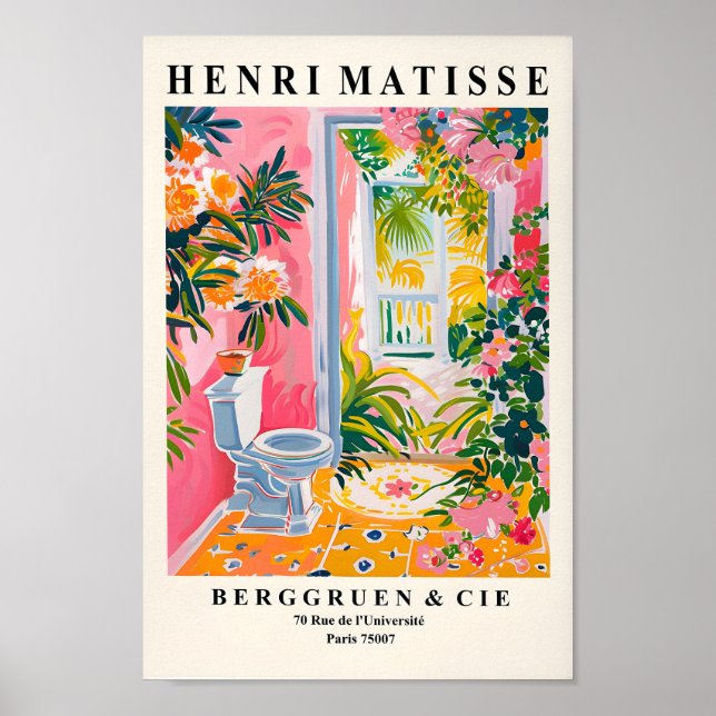 Tropical Toilet Wall Art, Funny Bathroom Poster, M Poster (Front)