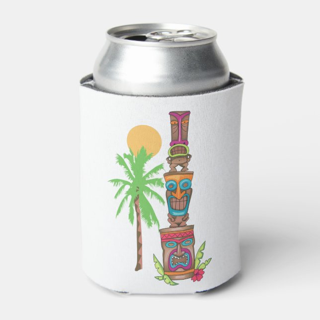 Tropical Totem Scene Can Cooler (Can Front)