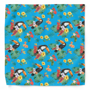 Tropical Toucan and Flowers Bandana