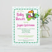 Tropical Toucan Baby Shower Invitation (Standing Front)