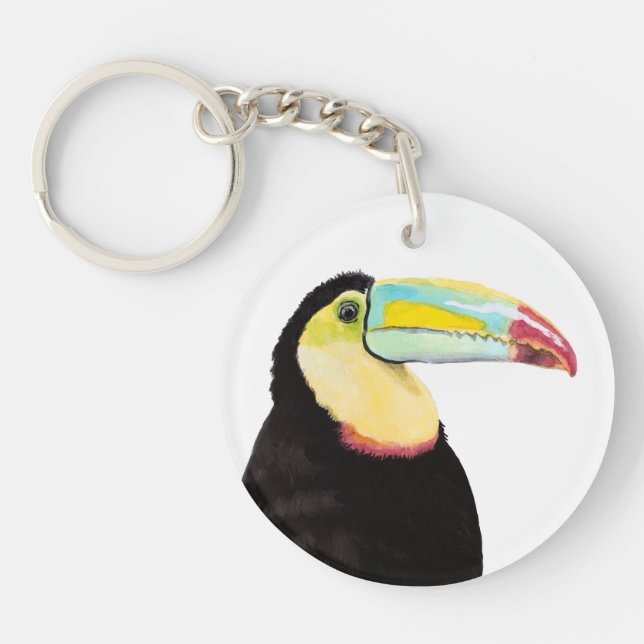 Tropical Toucan Bird Keychain (Front)