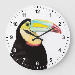 Tropical Toucan Bird Large Clock