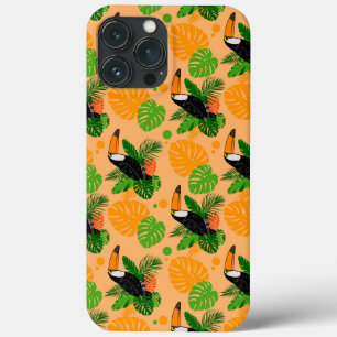 Tropical Toucan Bird Seamless Pattern iPhone 13 Pro Max Case
