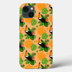 Tropical Toucan Bird Seamless Pattern iPhone 13 Case