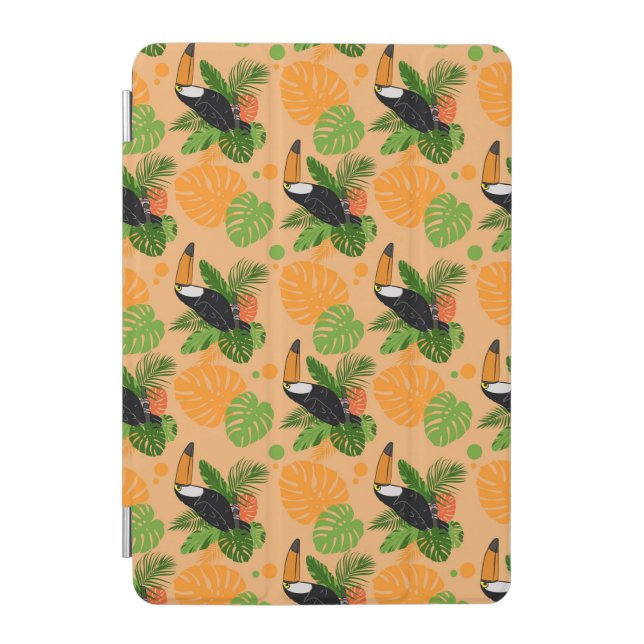 Tropical Toucan Bird Seamless Pattern iPad Mini Cover (Front)