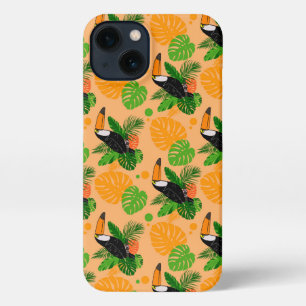 Tropical Toucan Bird Seamless Pattern iPhone 13 Case
