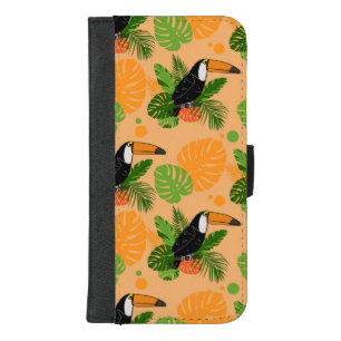 Tropical Toucan Bird Seamless Pattern iPhone 8/7 Plus Wallet Case