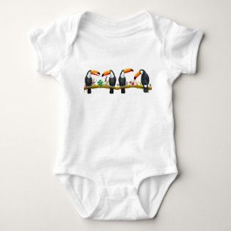 Tropical Toucan Birds Baby One Piece Bodysuit