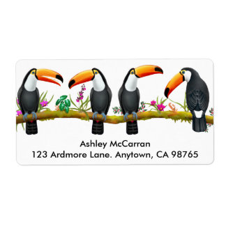 Tropical Toucan Birds Labels