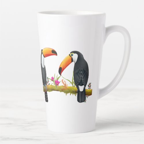 Tropical Toucan Birds Latte Mug