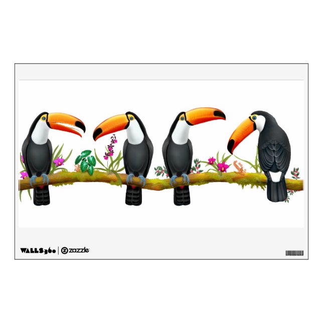 Tropical Toucan Birds Wall Decal (Front)