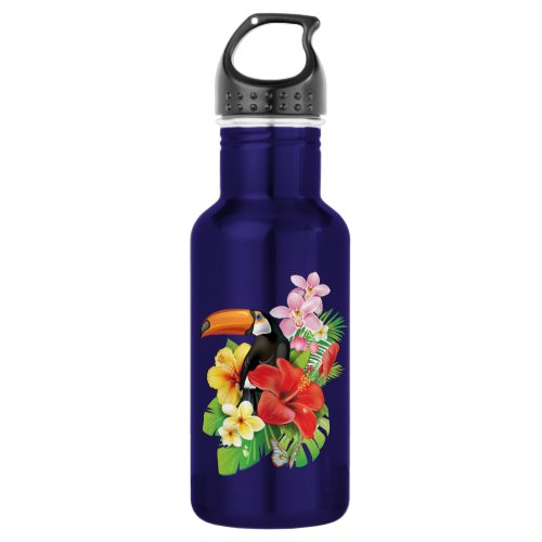 Tropical Toucan Collage Water Bottle