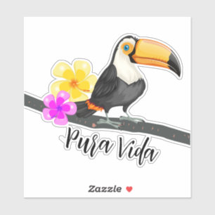 Tropical Toucan Costa Rica Pura Vida Sticker