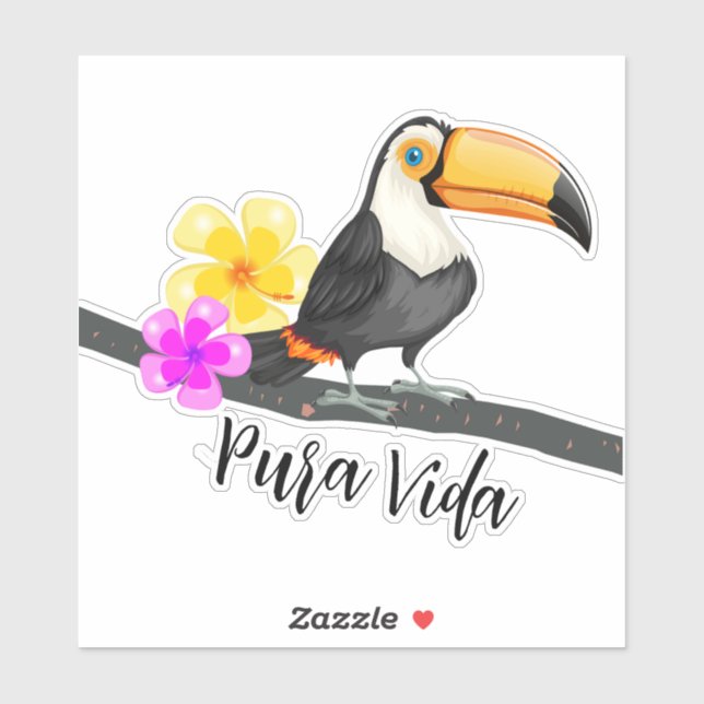Tropical Toucan Costa Rica Pura Vida Sticker (Sheet)