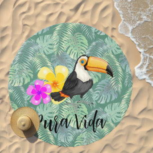 Tropical Toucan Design Beach Towel