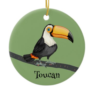 Tropical Toucan Design Ceramic Ornament