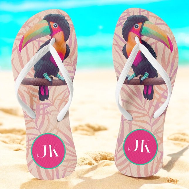 Tropical Toucan  Flip Flops (Creator Uploaded)