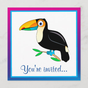 Tropical Toucan Happy Birthday Invitation