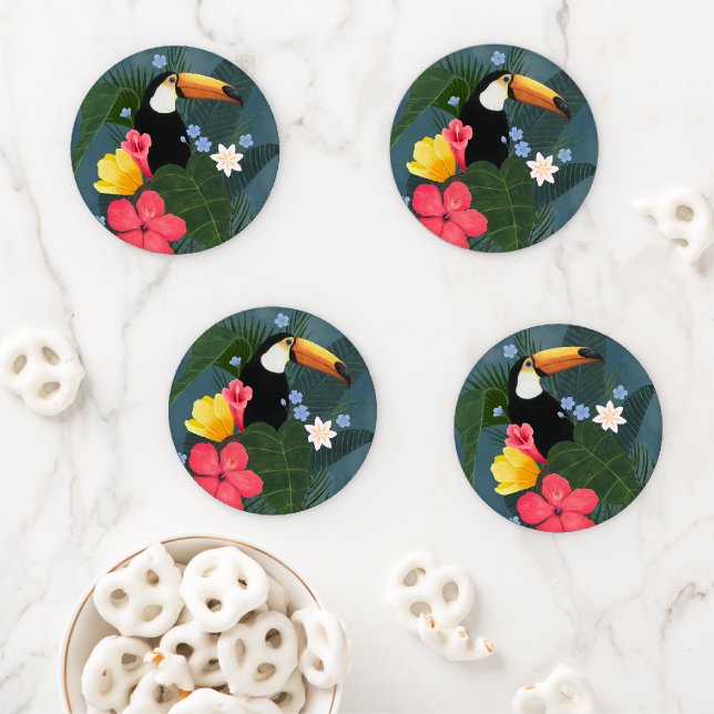 Tropical Toucan in the Wilderness Coaster Set (In Situ)