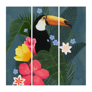 Tropical Toucan in the Wilderness Triptych