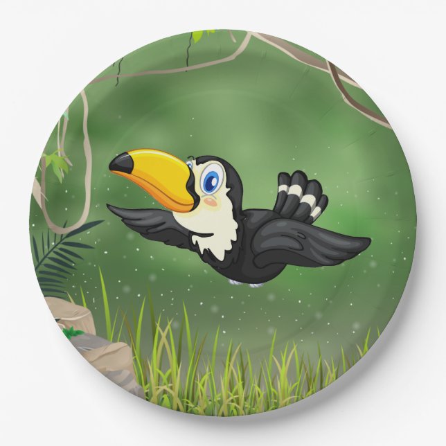 Tropical Toucan Paper Plates (Front)