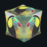 Tropical Toucan Pouf<br><div class="desc">ropical Toco Toucan Bird Poufs - MIGNED Painting</div>